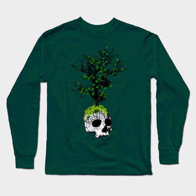 Tree Skull Spring Long Sleeve T-Shirt by Harley Warren